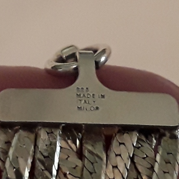 VTG SOLID 925 STERLING CAMEO CHOKER , 14 " ITALY - Picture 4 of 8